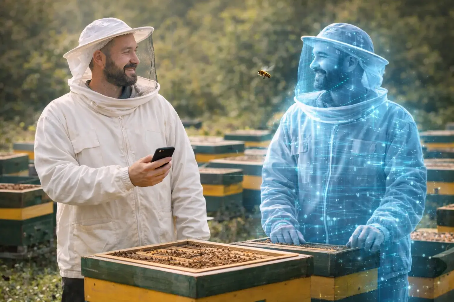 Sinnbild: der Assistent begleitet die Durchsicht am Bienenstand