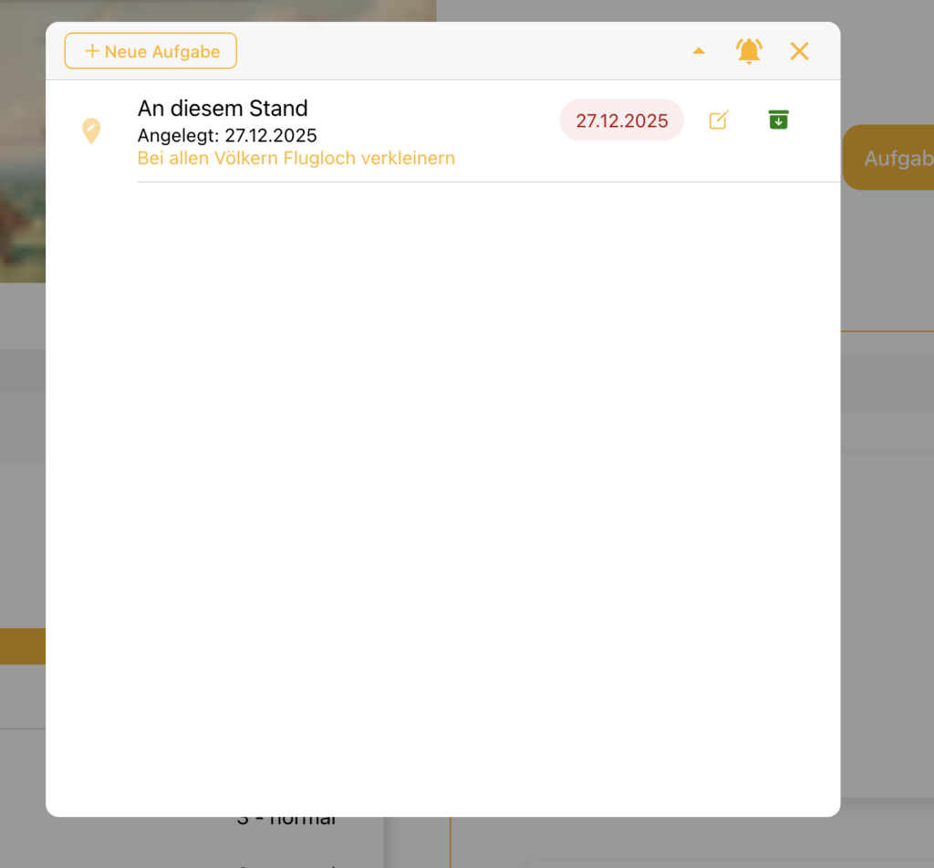 Aufgabenübersicht in bee-pilot.io